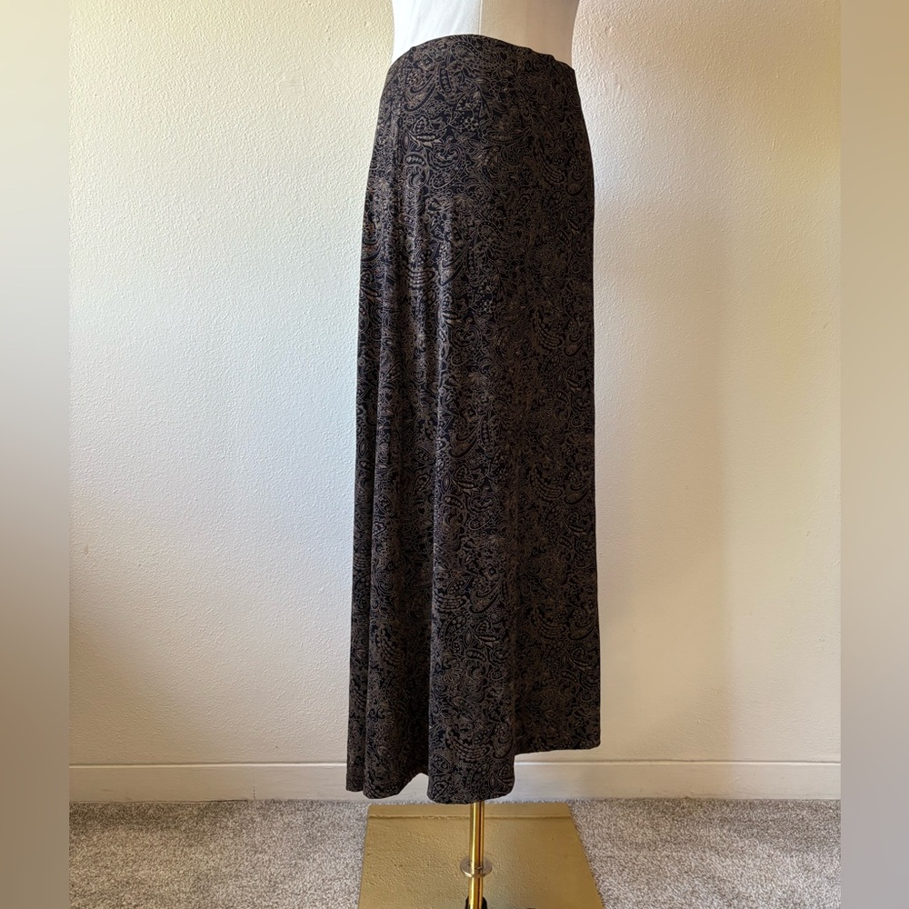 Vintage Y2K Skirtology Brown & Black Paisley Maxi Skirt - Picture 7 of 9